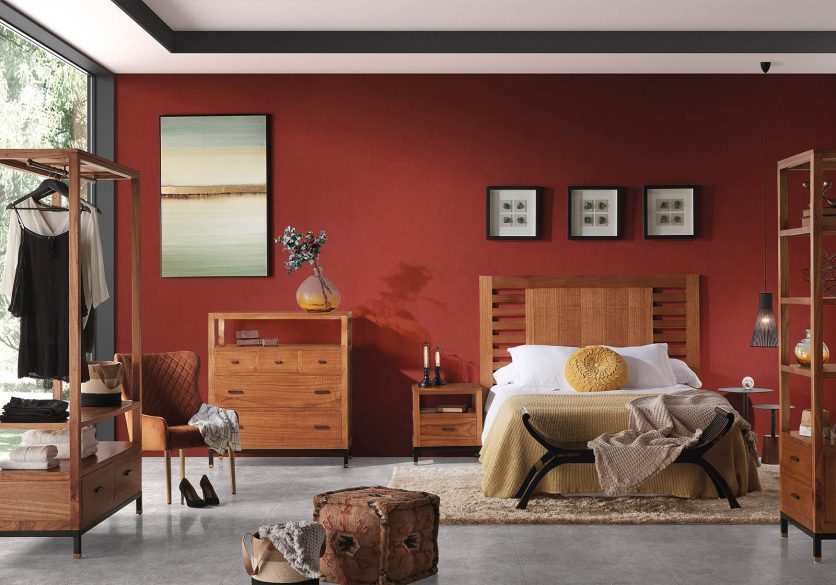habitación individual en color rojo