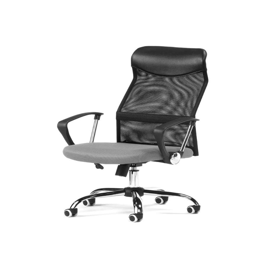 silla de oficina moderna color gris y negro