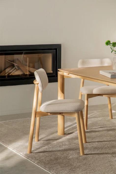 Silla de comedor en madera y tela Kampala