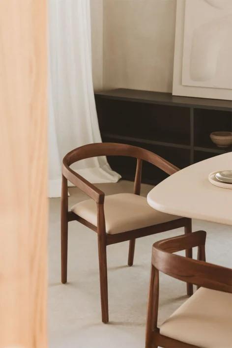 Silla de comedor en piel Visby