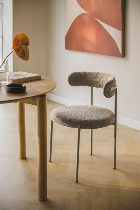 Silla de comedor en tela bouclé Brim