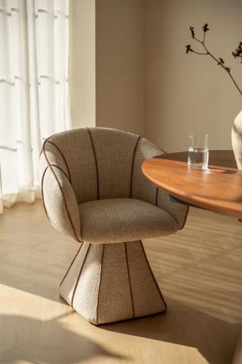 Silla de comedor giratoria tapizada Tallin