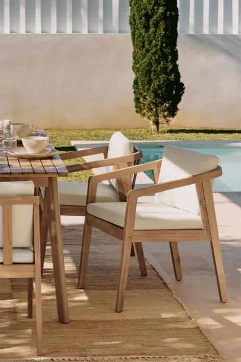 Silla de jardín en madera de acacia Kaela
